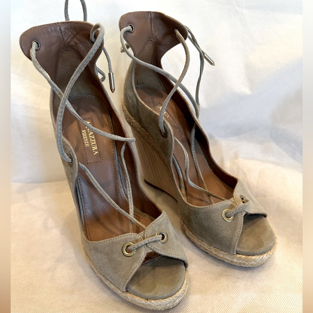 Aquazzura suede wedge sandals
